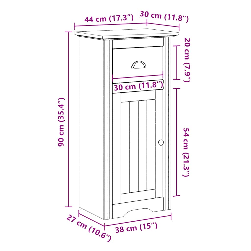 Bathroom Cabinet Bodo 44X30X90 Cm