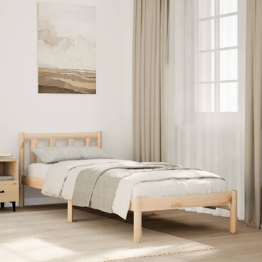 810076 Bed Frame Without Mattress Solid Wood