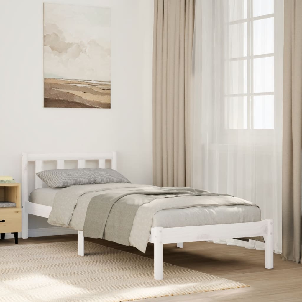 810076 Bed Frame Without Mattress Solid Wood