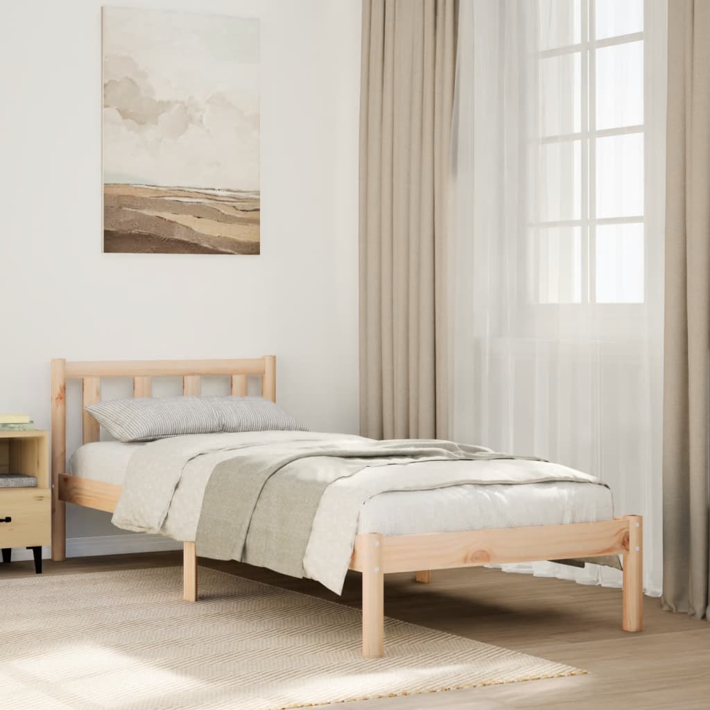 810076 Bed Frame Without Mattress Solid Wood