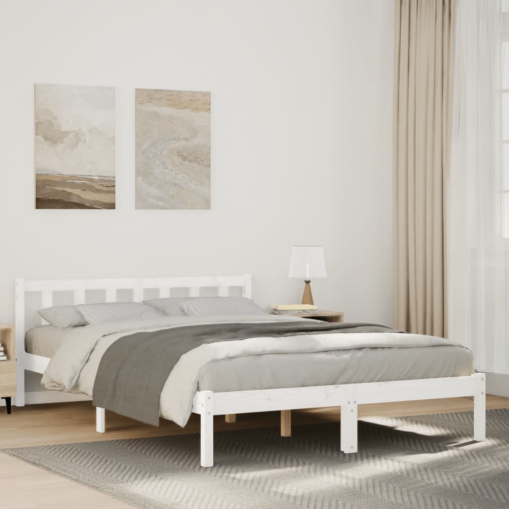 810076 Bed Frame Without Mattress Solid Wood