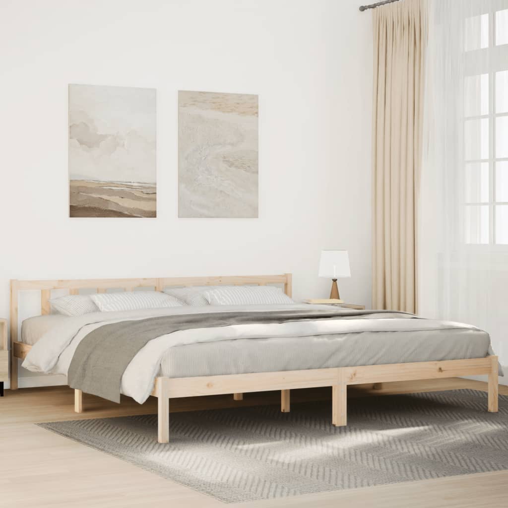 810076 Bed Frame Without Mattress Solid Wood