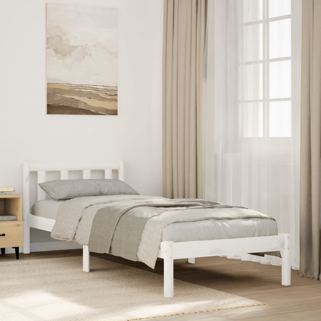 810076 Bed Frame Without Mattress Solid Wood