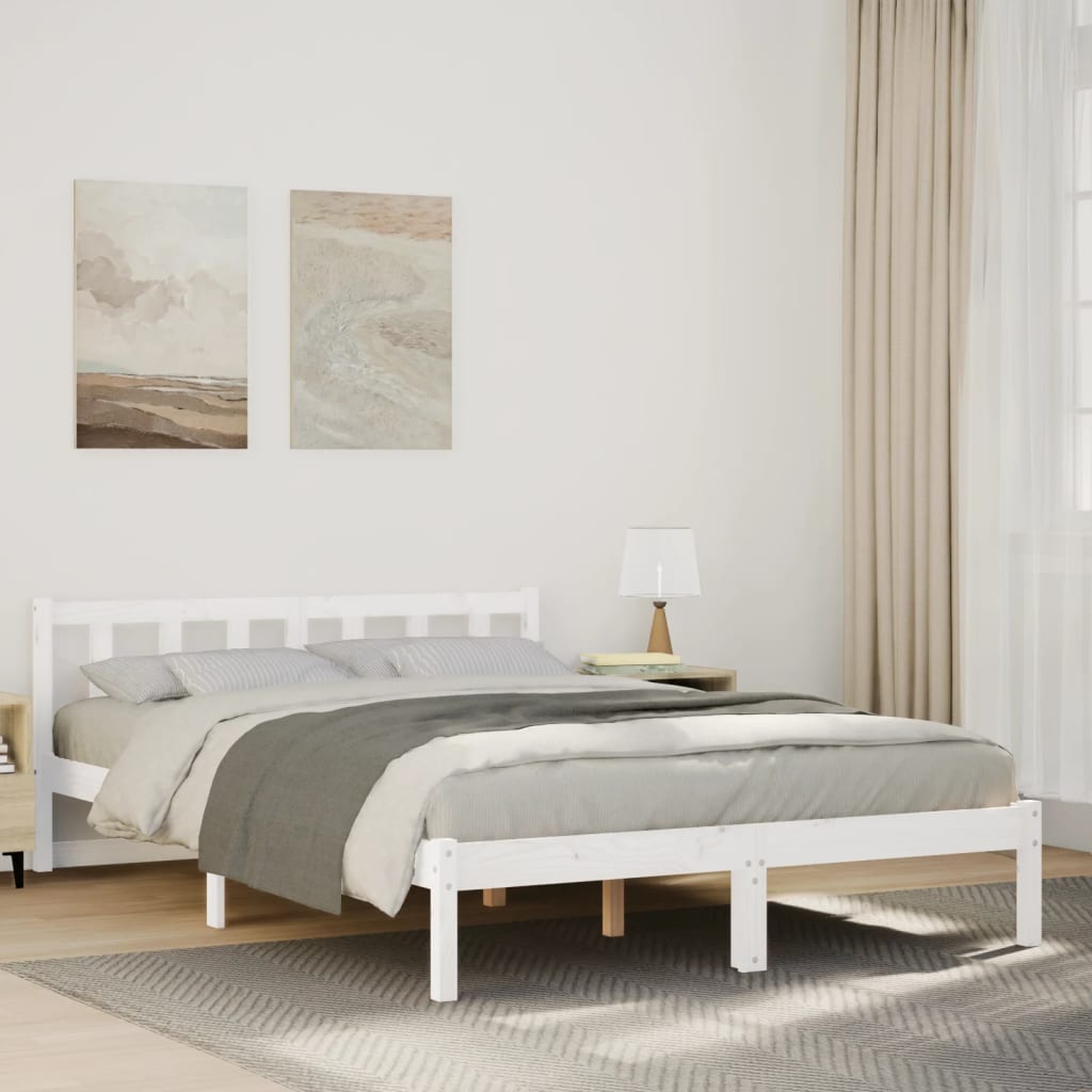 810076 Bed Frame Without Mattress Solid Wood