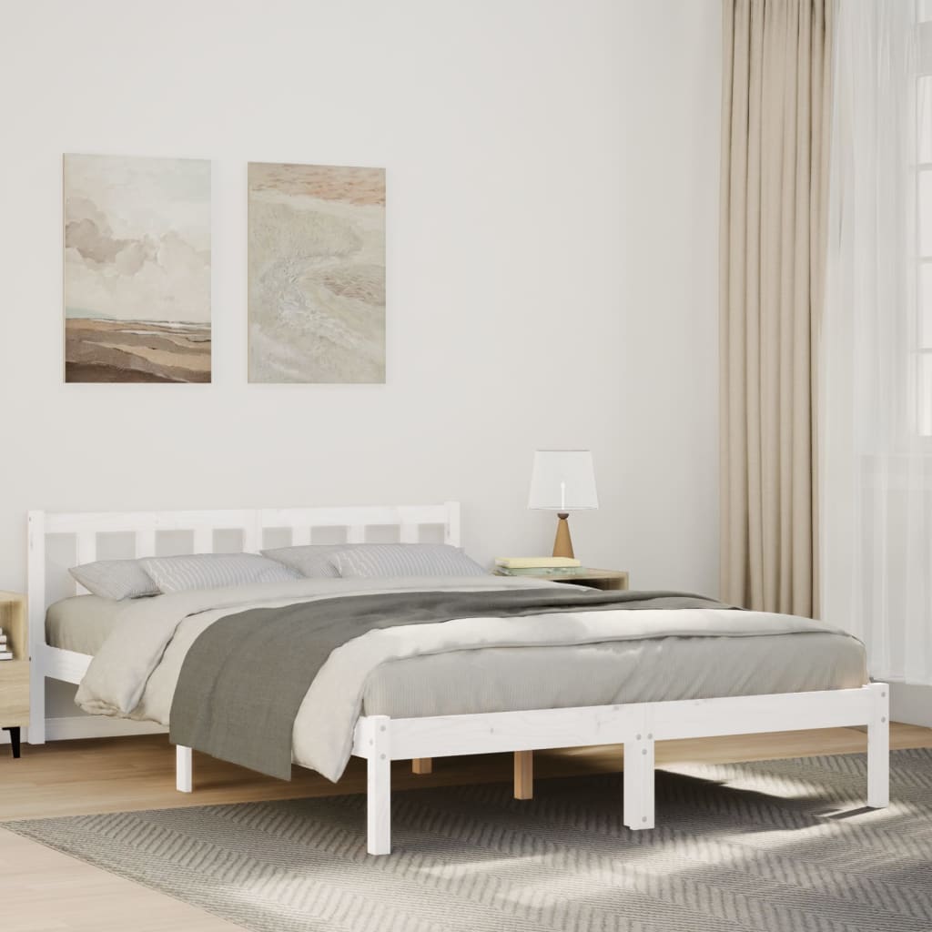 810076 Bed Frame Without Mattress Solid Wood