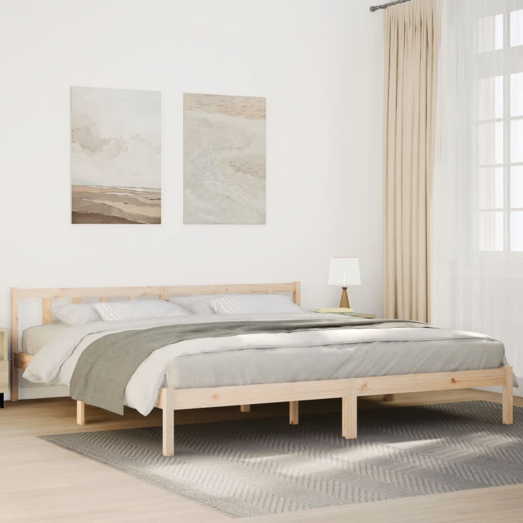 810076 Bed Frame Without Mattress Solid Wood