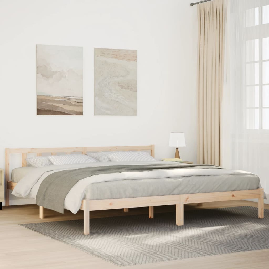 810076 Bed Frame Without Mattress Solid Wood
