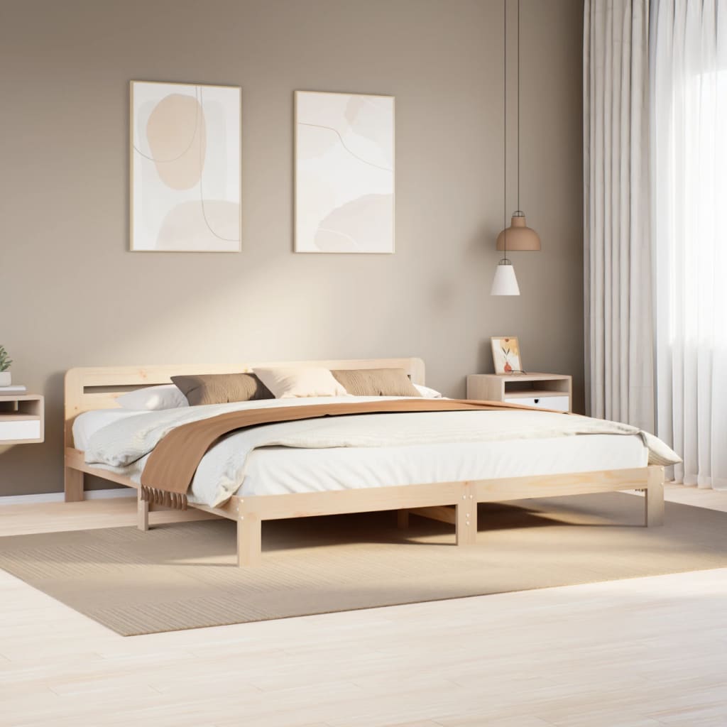 Bed Frame Without Mattress King Size Solid Wood Pine