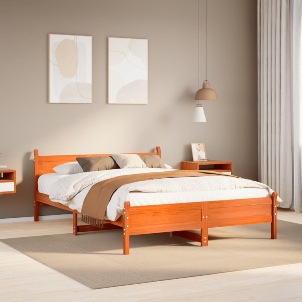 Bed Frame Without Mattress Solid Wood Pine