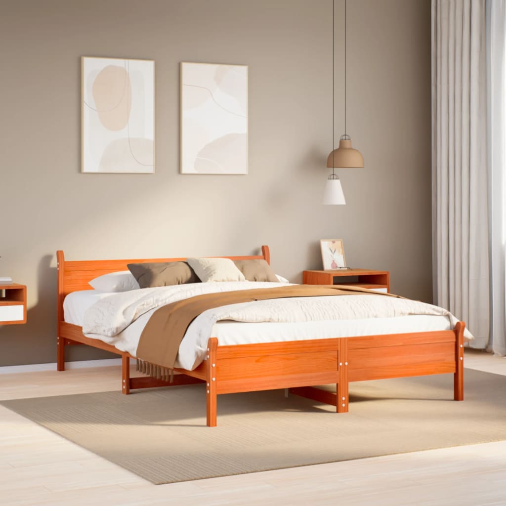 Bed Frame Without Mattress Solid Wood Pine