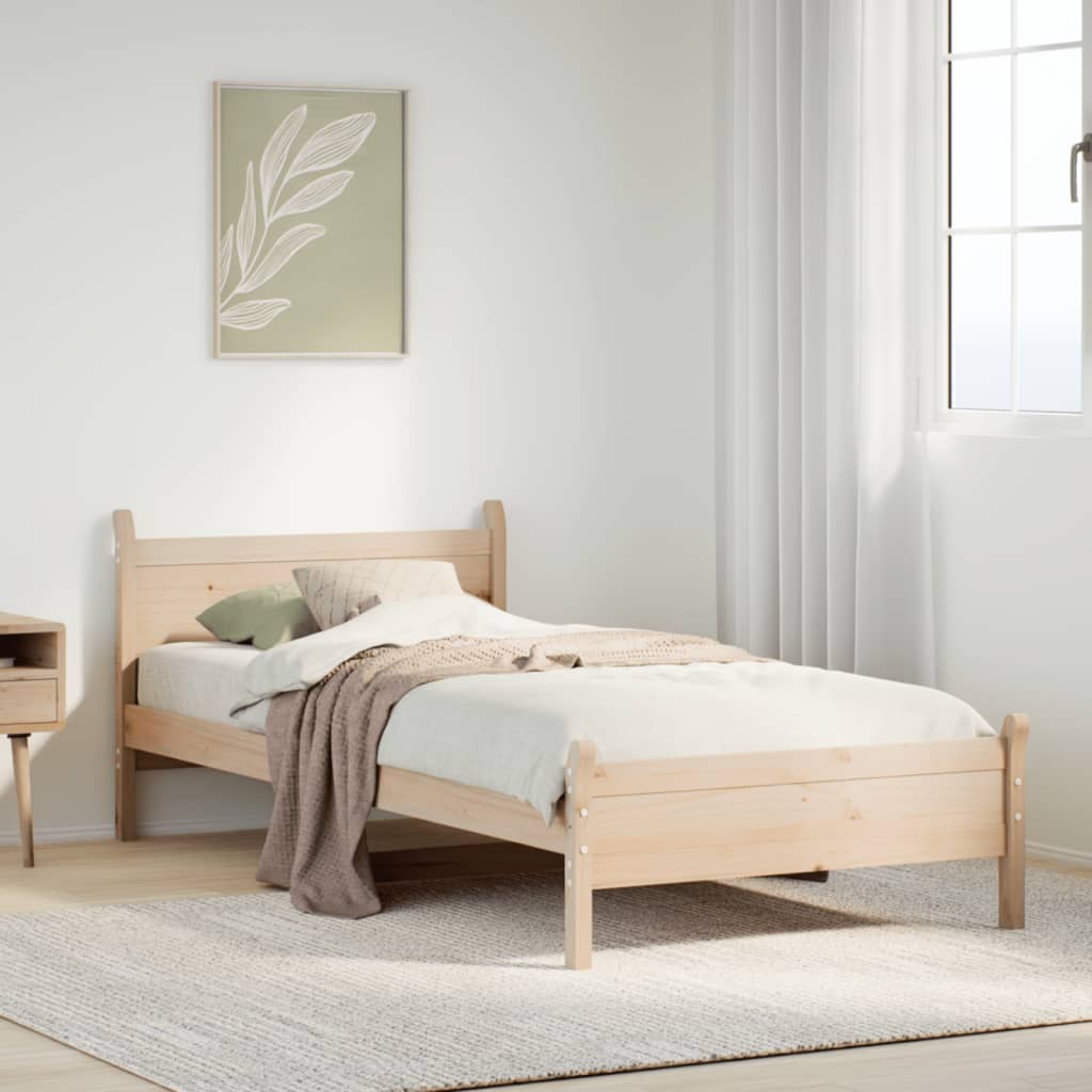 Bed Frame Without Mattress Solid Wood Pine