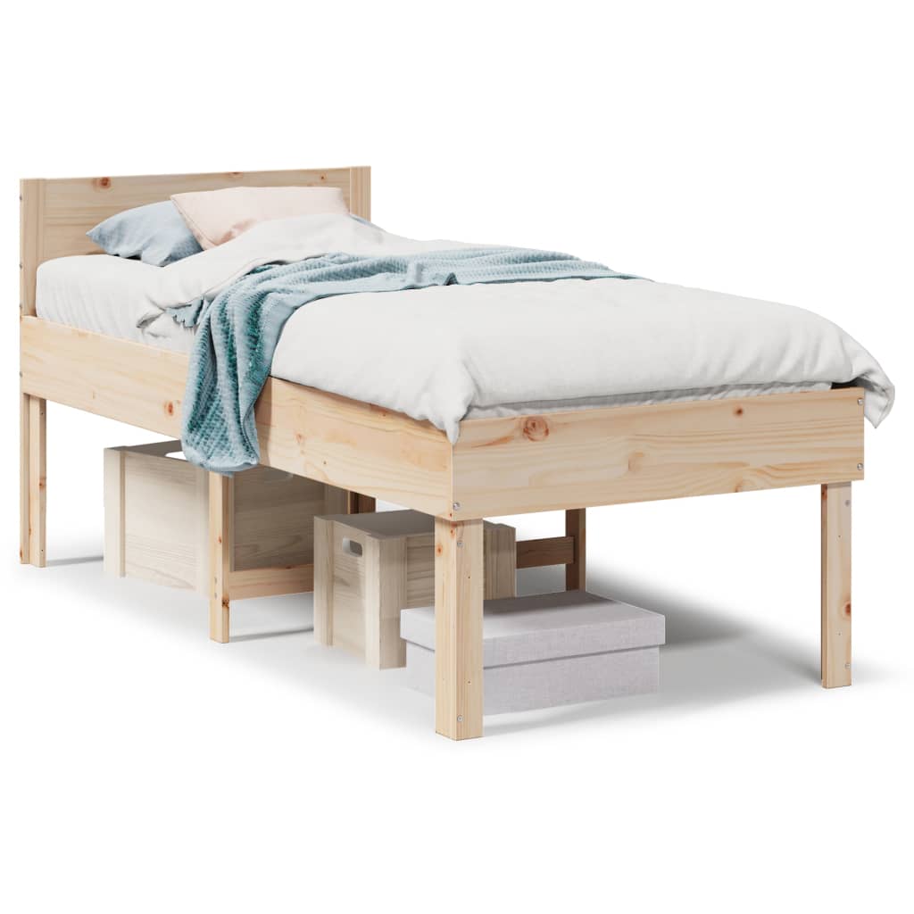 Bed Frame Without Mattress Single Solid Wood Pine