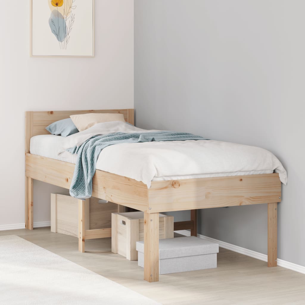 Bed Frame Without Mattress Single Solid Wood Pine