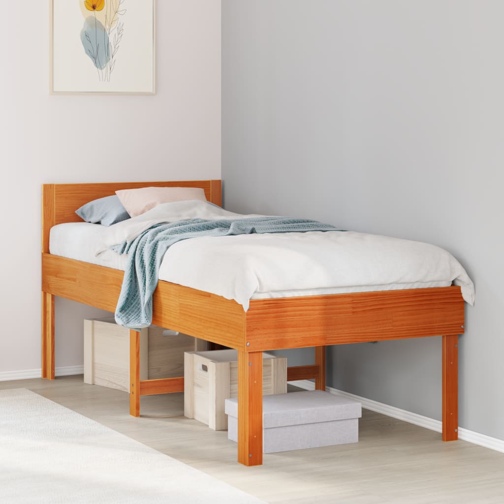 Bed Frame Without Mattress Single Solid Wood Pine