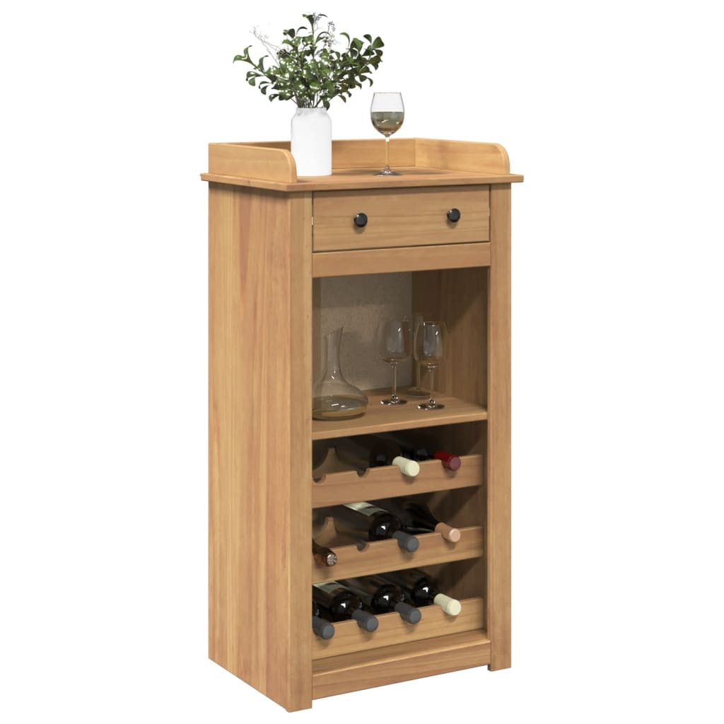 Wine Cabinet Panama 57X40X111.5 Cm Solid Wood Pine