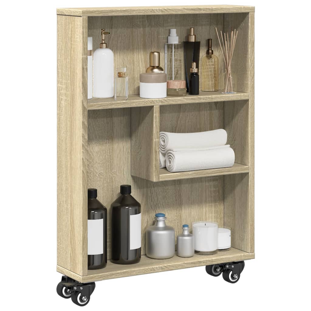 Narrow Storage Trolley 48X13X68 Cm Engineered Wood