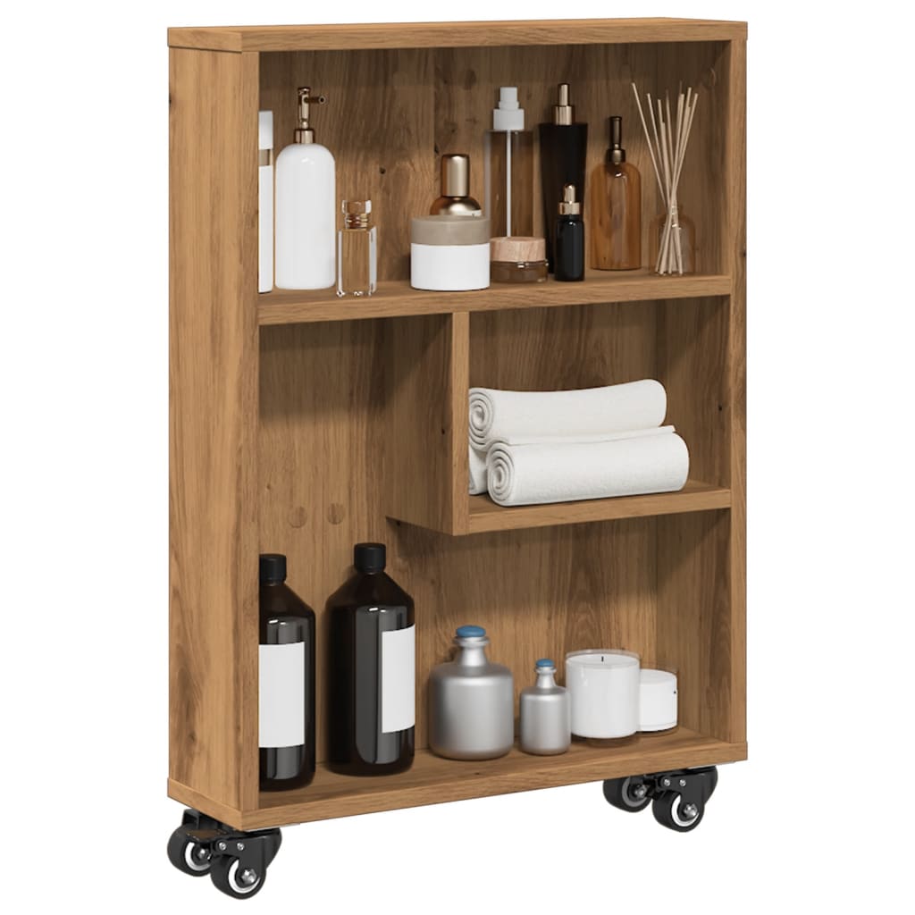 Narrow Storage Trolley 48X13X68 Cm Engineered Wood