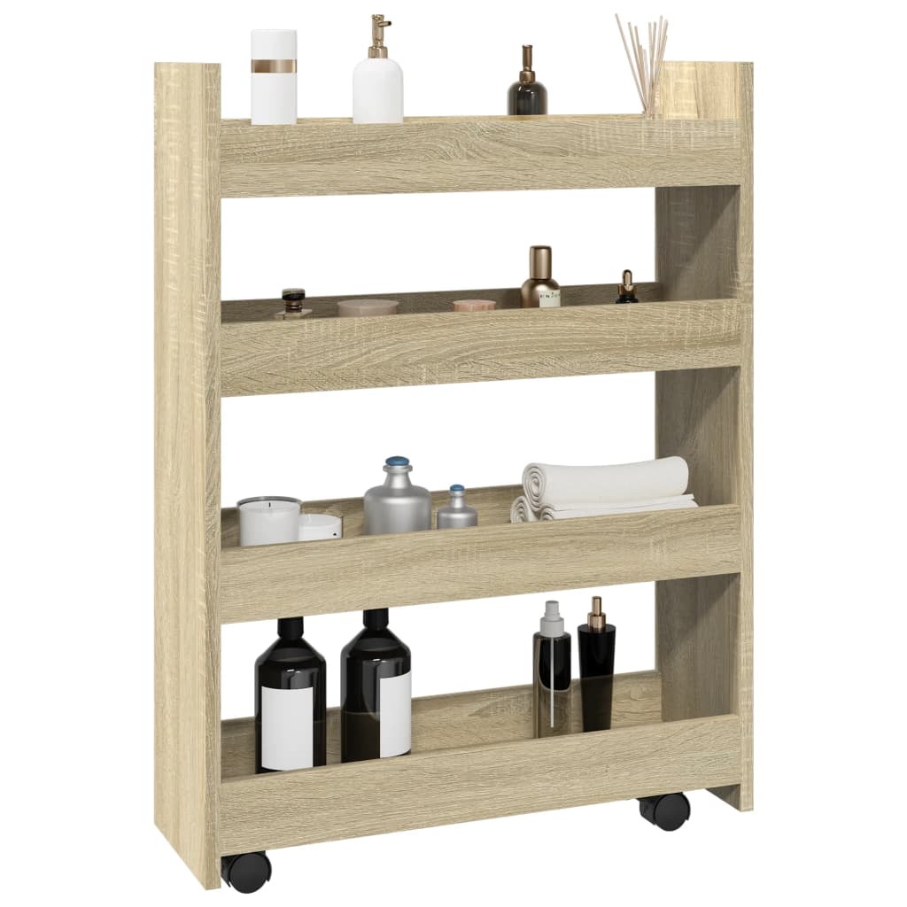 Narrow Storage Trolley 4 Tier Engineered Wood