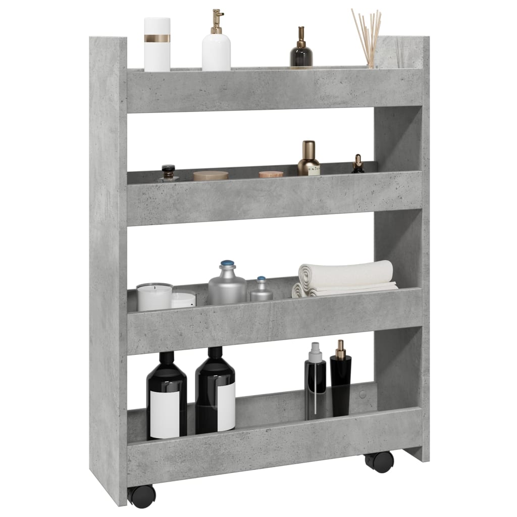Narrow Storage Trolley 4 Tier Engineered Wood