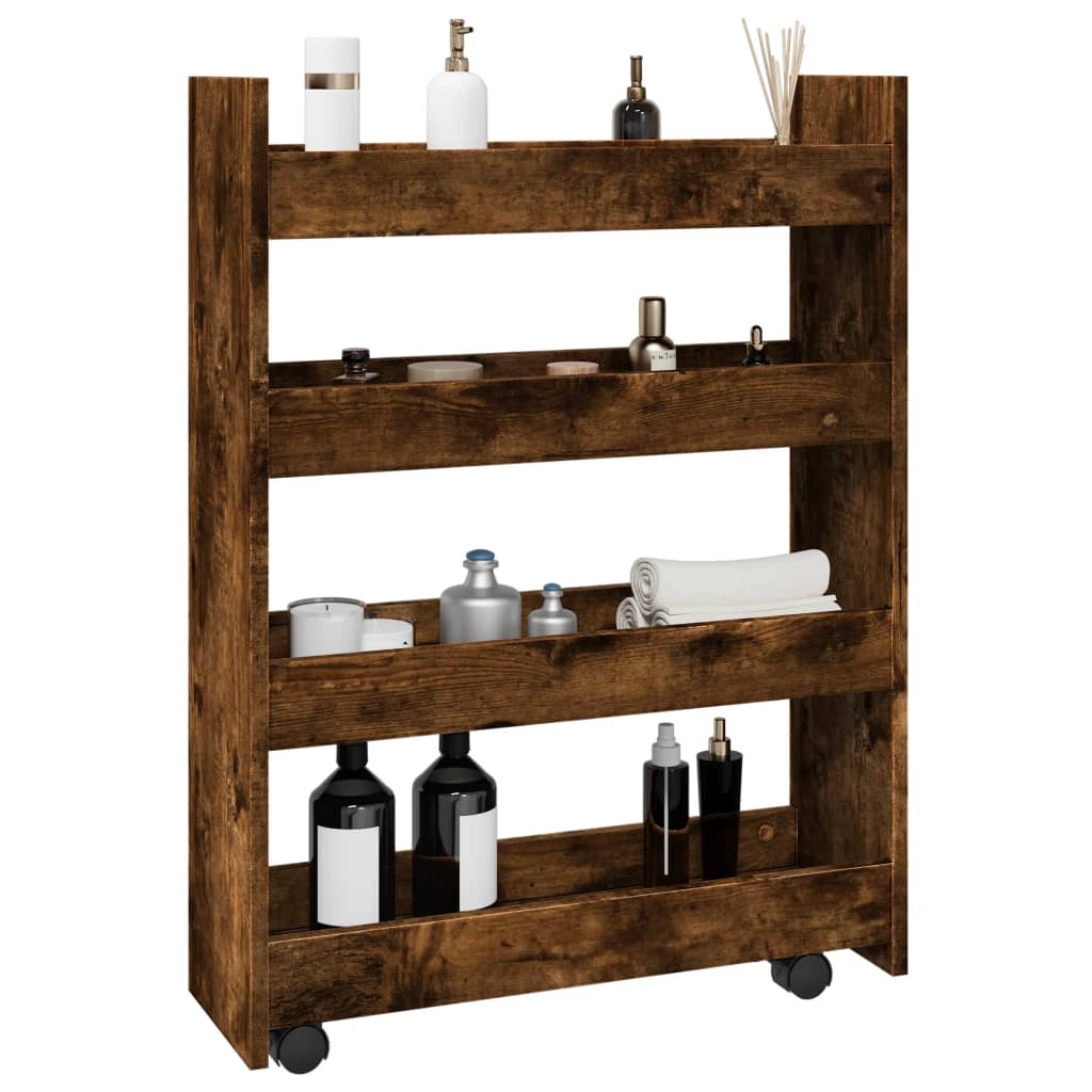 Narrow Storage Trolley 4 Tier Engineered Wood