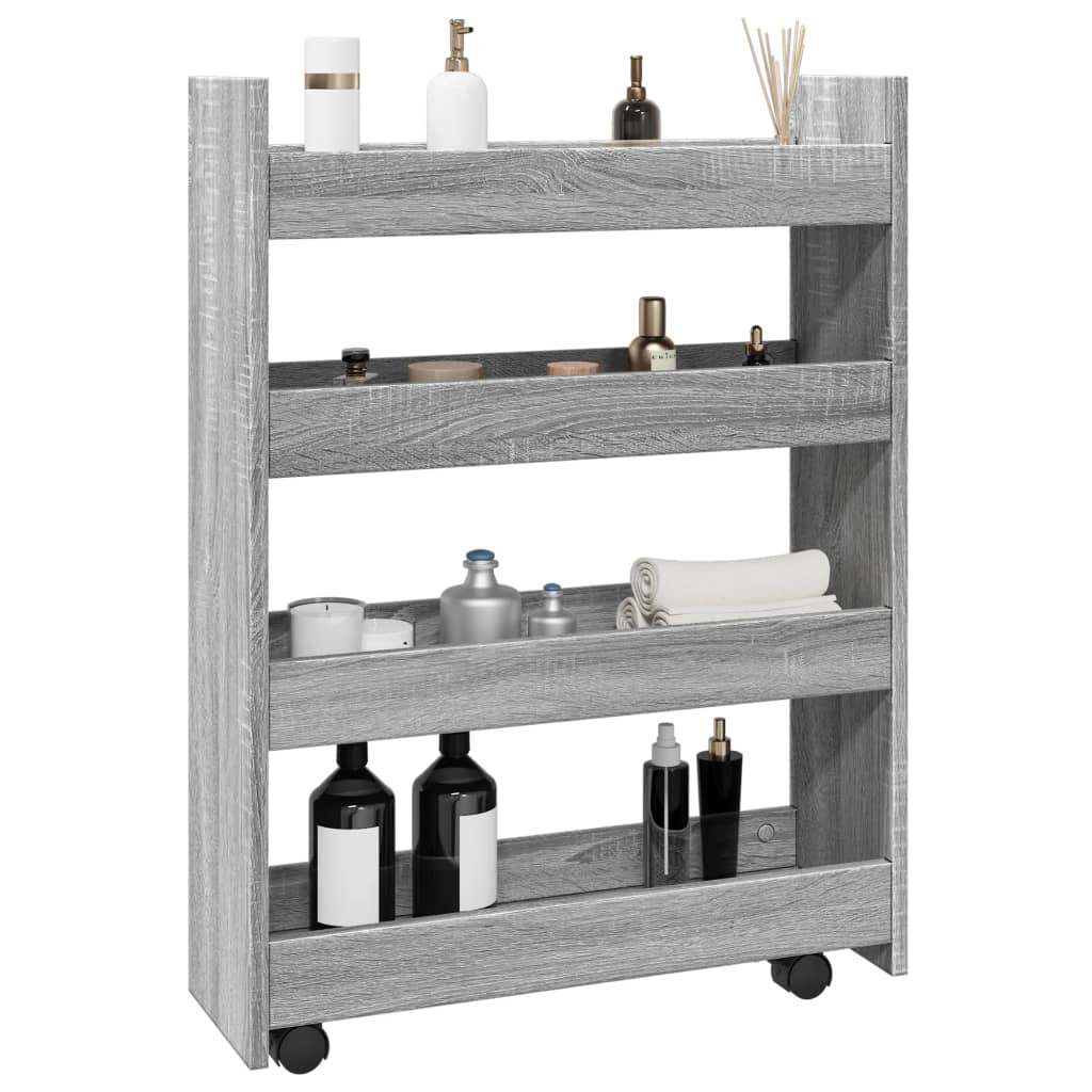 Narrow Storage Trolley 4 Tier Engineered Wood