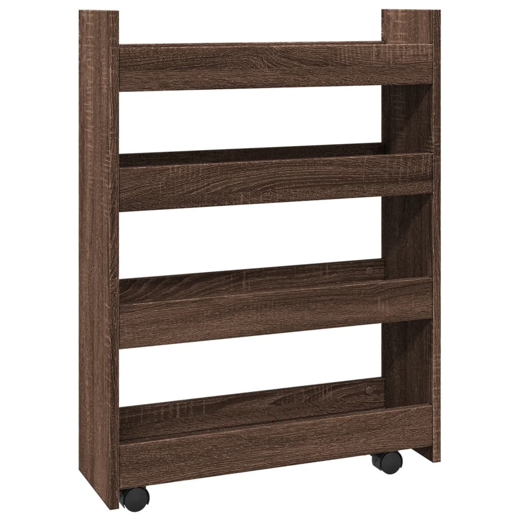 Narrow Storage Trolley 4 Tier Engineered Wood