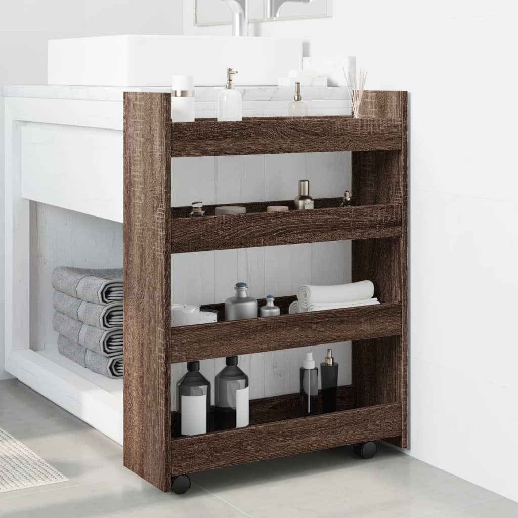 Narrow Storage Trolley 4 Tier Engineered Wood
