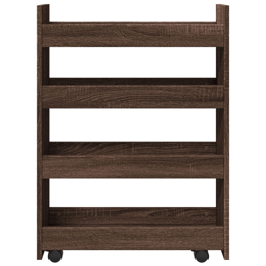 Narrow Storage Trolley 4 Tier Engineered Wood