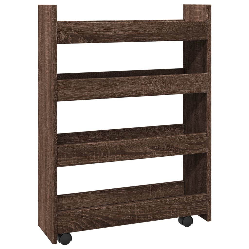 Narrow Storage Trolley 4 Tier Engineered Wood