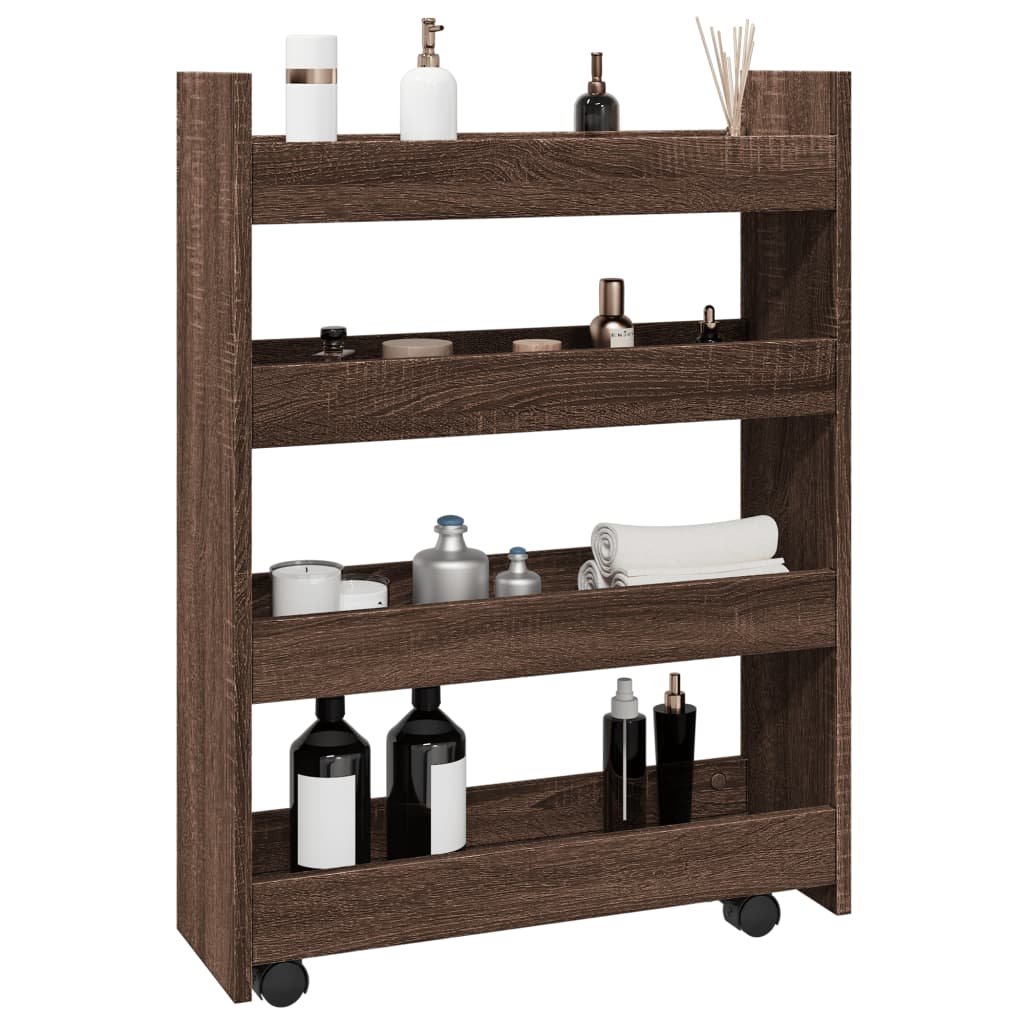 Narrow Storage Trolley 4 Tier Engineered Wood