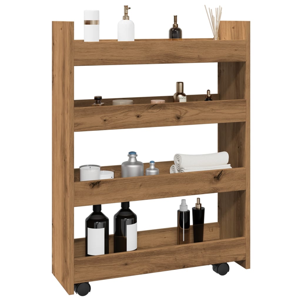 Narrow Storage Trolley 4 Tier Engineered Wood