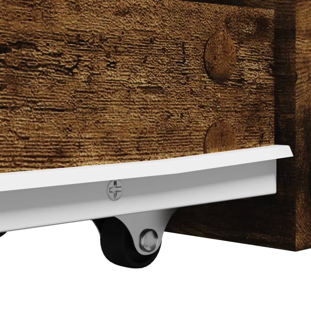 Narrow Bathroom Cupboard With Wheels Engineered Wood