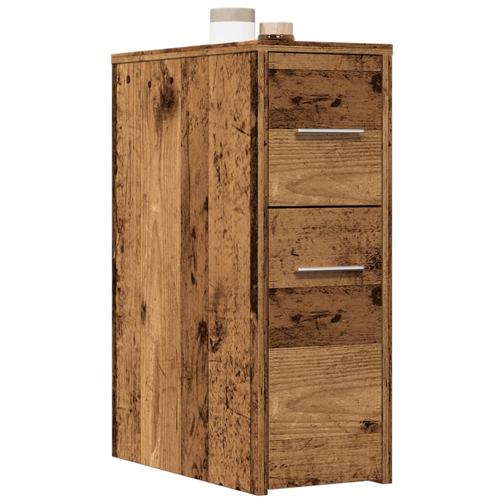 Narrow Bathroom Cupboard With Wheels Engineered Wood