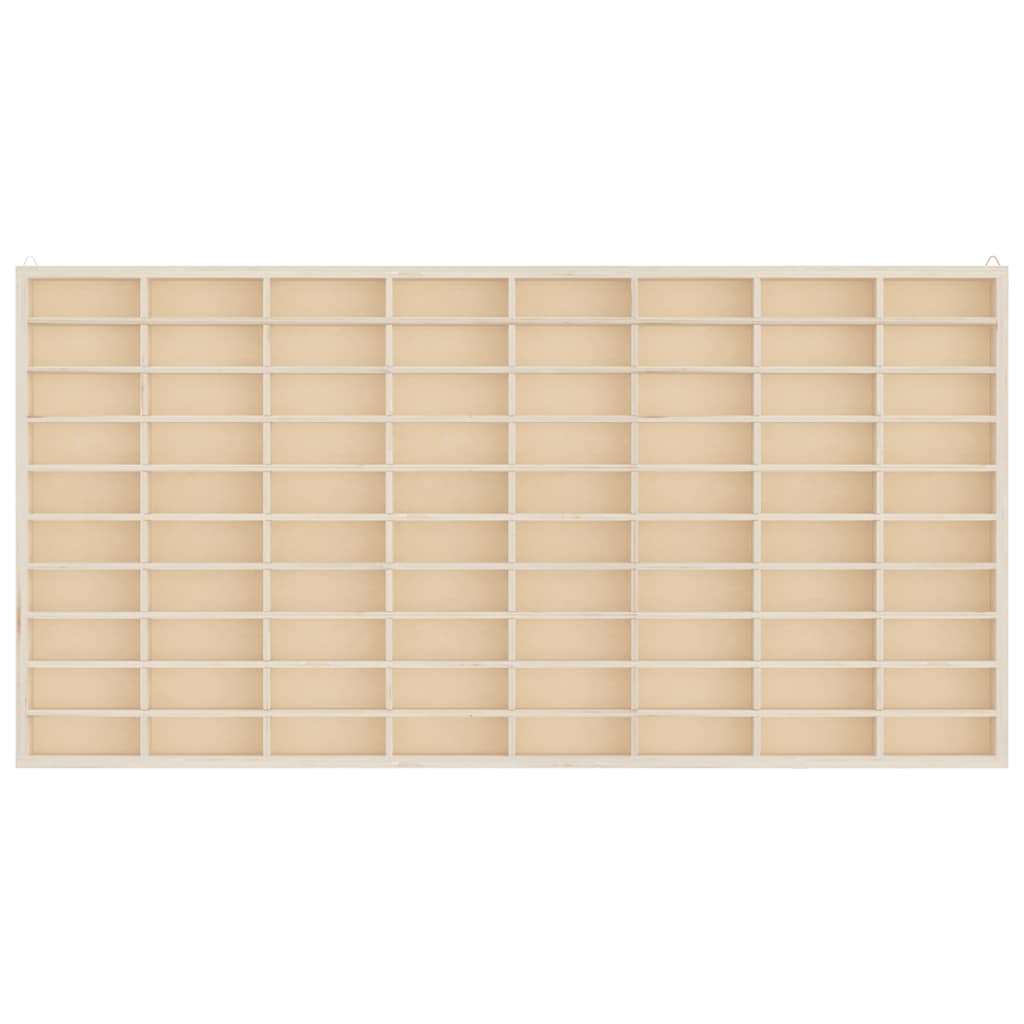 Wooden Collector's Display Case With 80 Compartments 80X4.5X40.5Cm