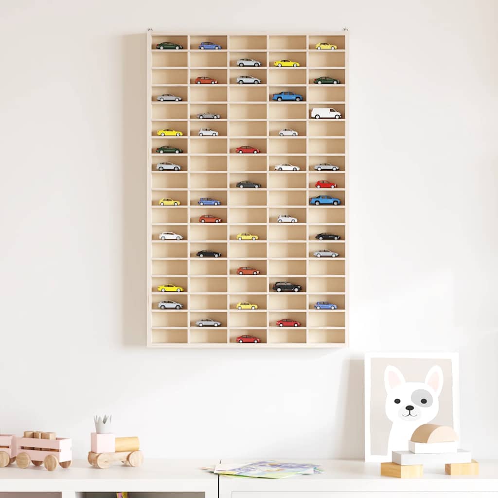 Wooden Collector's Display Case With 90 Compartments 50.5X4.5X79Cm