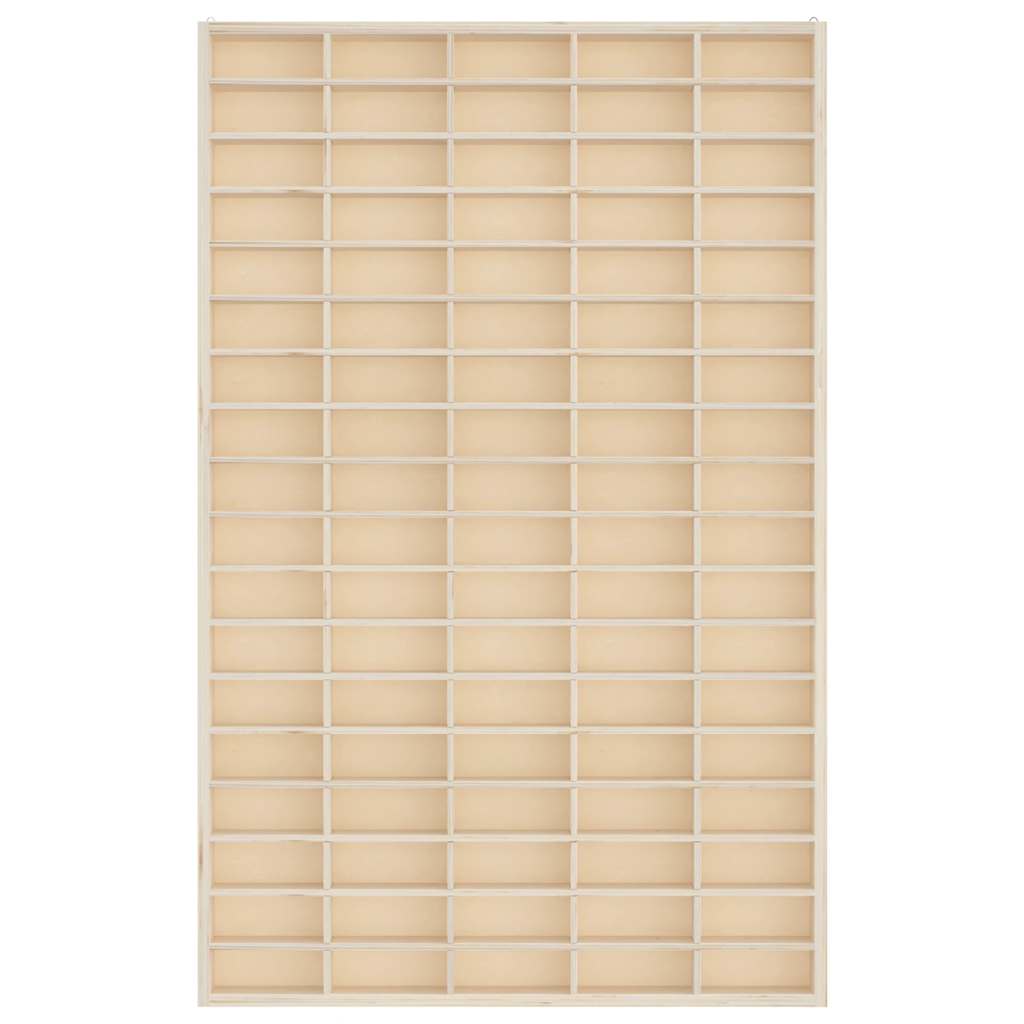 Wooden Collector's Display Case With 90 Compartments 50.5X4.5X79Cm