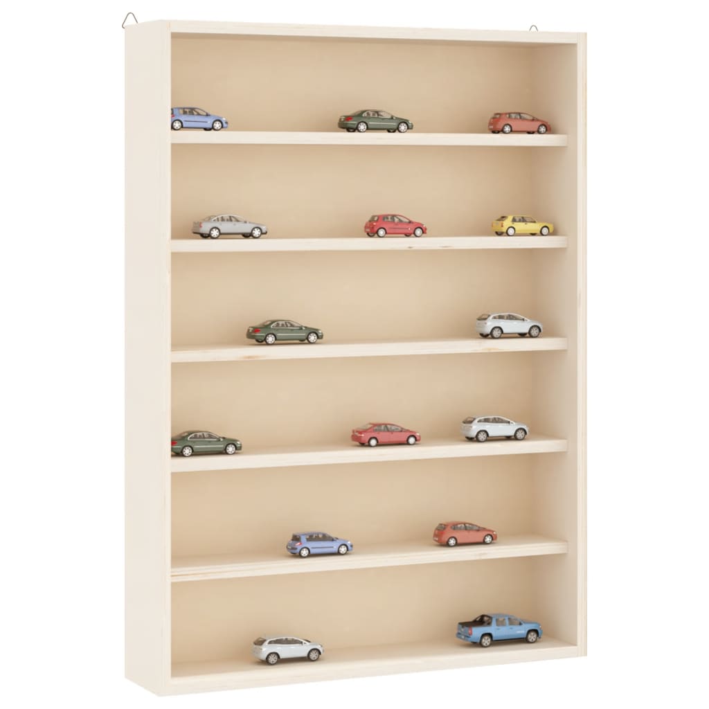 Wooden Collector's Display Case With 6 Shelves 60X8.5X55Cm