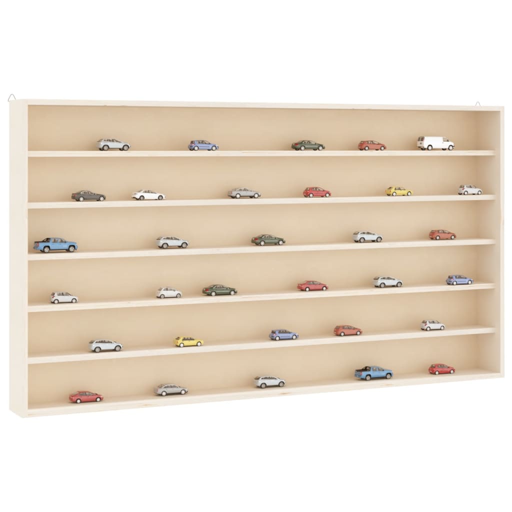 Wooden Collector's Display Case With 6 Shelves 60X8.5X55Cm