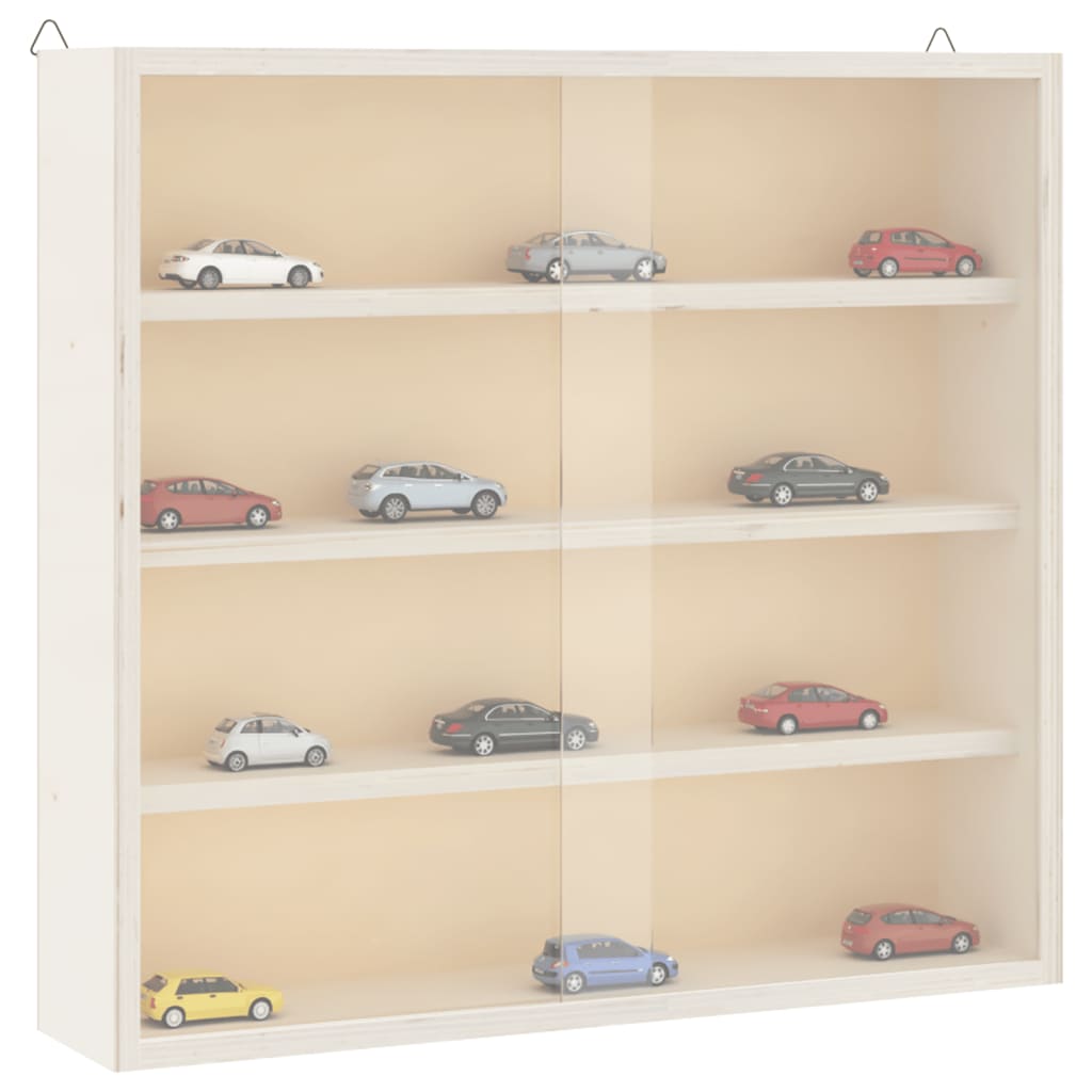 Wooden Collector's Display Case With Doors 80X8.5X37Cm
