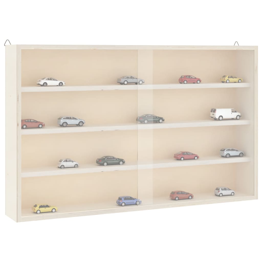 Wooden Collector's Display Case With Doors 80X8.5X37Cm