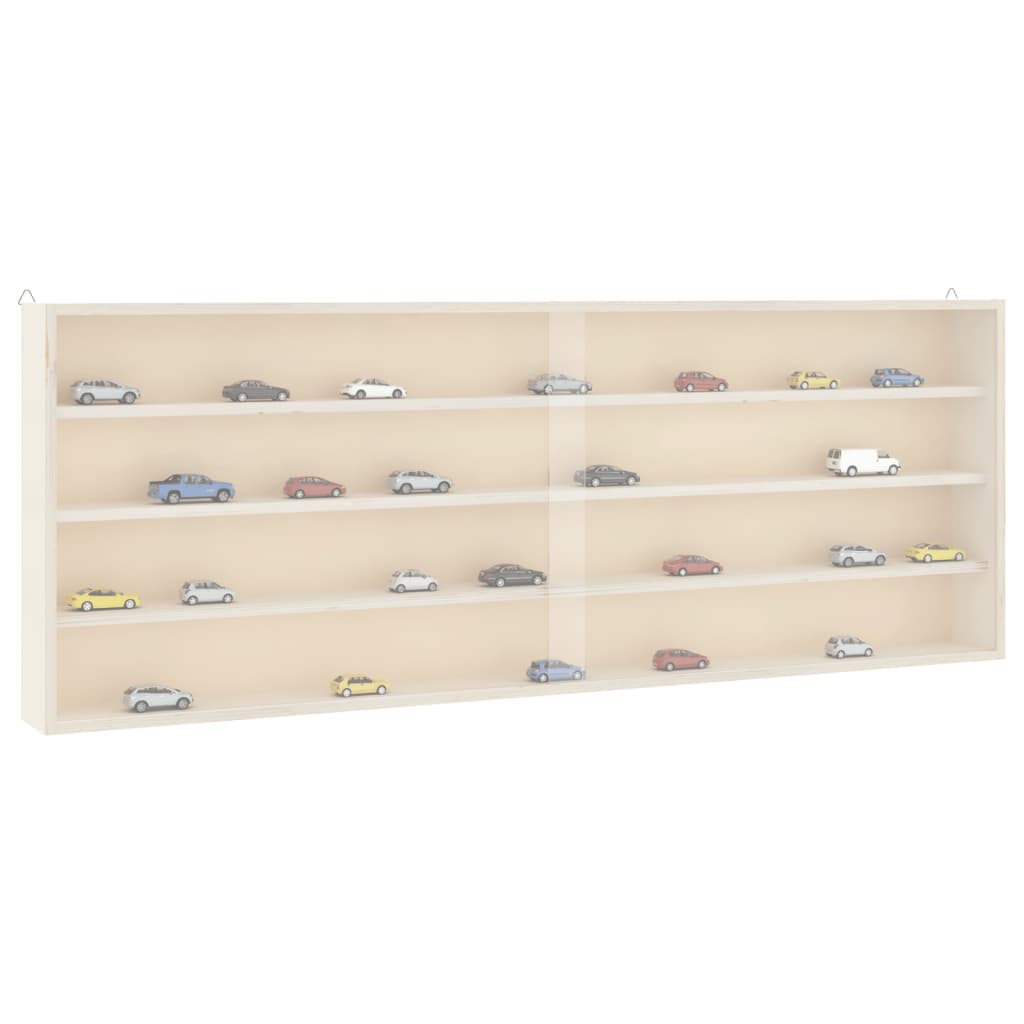 Wooden Collector's Display Case With Doors 80X8.5X37Cm