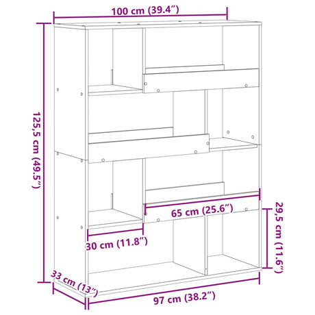 Bookcase 100X33X Engineered Wood