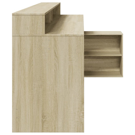 Desk With Led Lights 200X104X91 Cm Engineered Wood