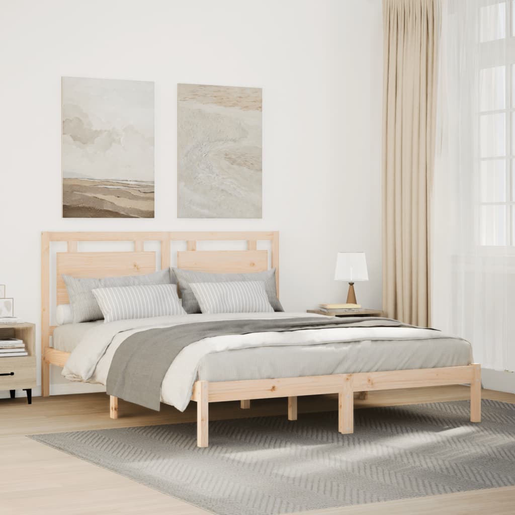 Bed Frame Without Mattress King Size Solid Wood