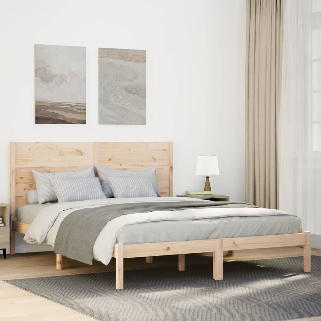 Bed Frame Without Mattress Solid Wood Pine