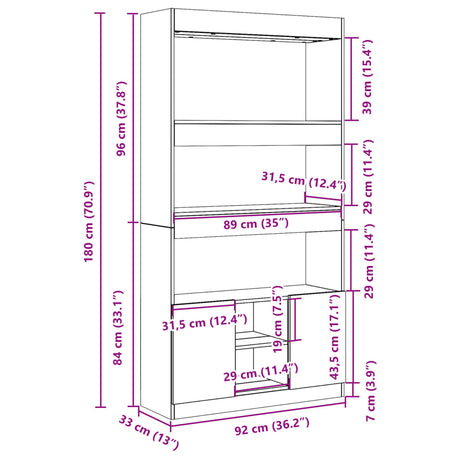 Highboard  92X33X Engineered Wood