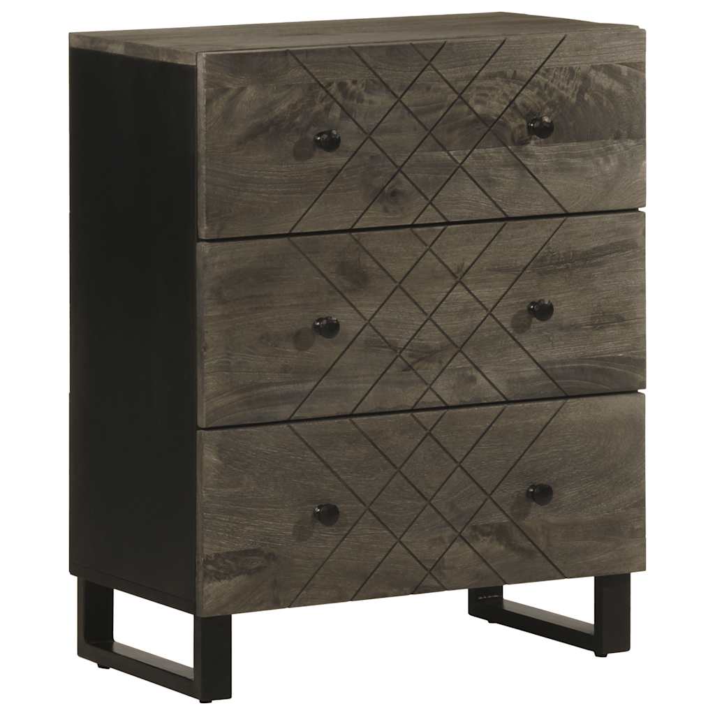 Sideboards 2 Pcs Black 60X33X75 Cm Solid Wood Mango