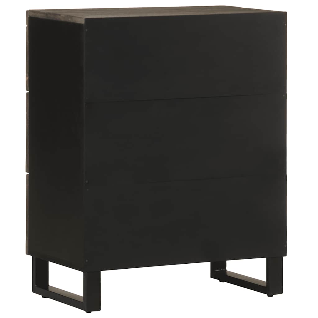 Sideboards 2 Pcs Black 60X33X75 Cm Solid Wood Mango