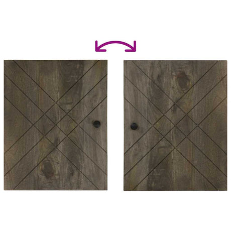 5 Piece Bathroom Furniture Set Black Solid Wood Mango