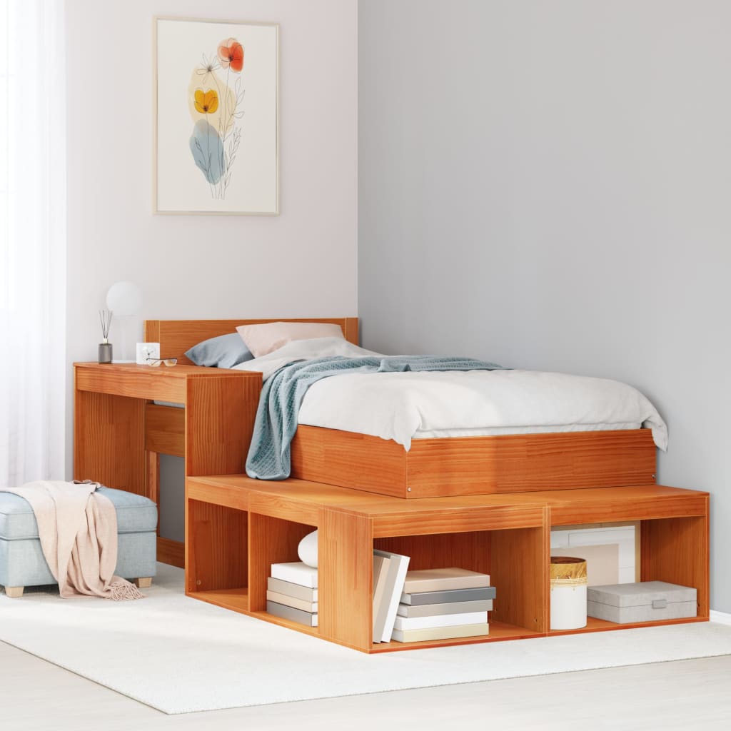 Bed Frame Without Mattress Single Solid Wood Pine
